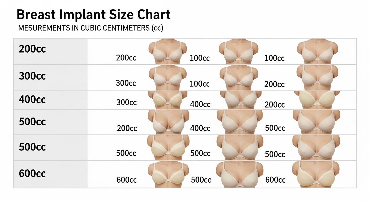Breast Enlargement Size Chart