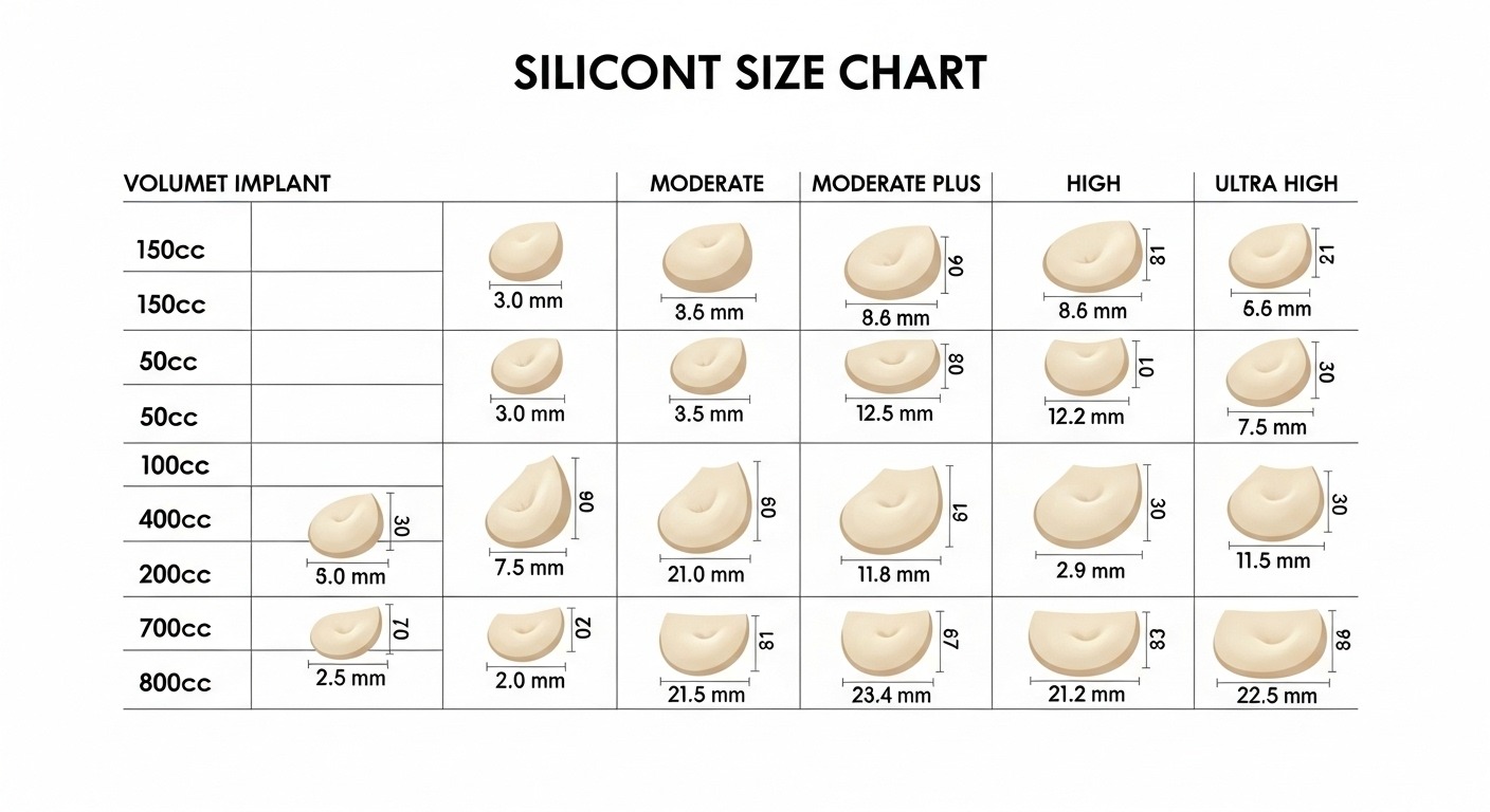 Silicone Implant Size Chart